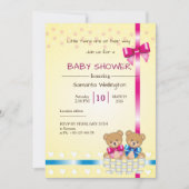 invitation au baby shower, il y a des jumeaux (Devant)