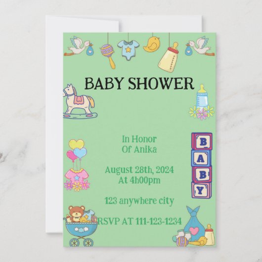 INVITATION AU baby shower, INVITATIONS (Devant)