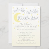 Invitation au baby shower jaune étoile Twinkle (Devant)