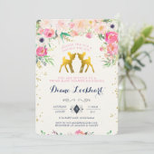 Invitation au Baby shower jumeau Baby Deer (Debout devant)
