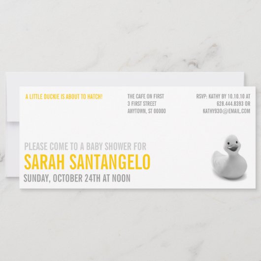 Invitation au Baby shower Kitsch au citron pur (Devant)