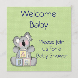 Invitation au Baby shower Koala