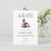Invitation au Baby shower lapin et lapin (Debout devant)