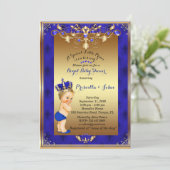 Invitation au Baby shower Little Blond Prince, Nav (Debout devant)