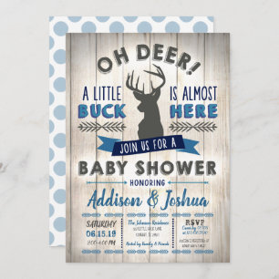 Invitation au Baby shower Little Buck Deer