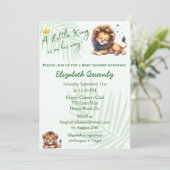 Invitation au Baby shower Little King Lion (Debout devant)