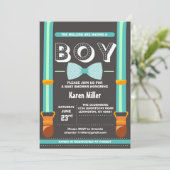 Invitation au Baby shower Little Man (Debout devant)