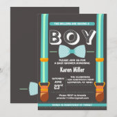 Invitation au Baby shower Little Man (Devant / Derrière)
