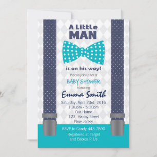 Invitation au Baby shower Little Man