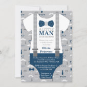 Invitation au Baby shower Little Man, bleu marine, (Devant)