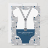 Invitation au Baby shower Little Man, bleu marine, (Dos)