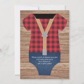 Invitation au Baby shower Little Man, bûcheron (Dos)