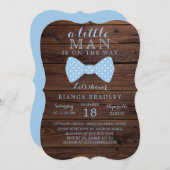 Invitation au Baby shower Little Man | Cravate Bow (Devant / Derrière)