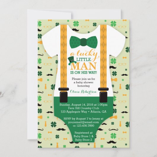 Invitation au Baby shower Little Man, Jour de la S (Devant)