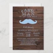 Invitation au Baby shower Little Man | Moustache d (Devant)