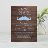 Invitation au Baby shower Little Man | Moustache d (Debout devant)