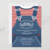 Invitation au Baby shower Little Man Mustache (Devant)