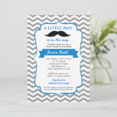 Invitation au Baby shower Little Man Mustache (Debout devant)