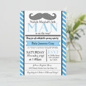 Invitation au Baby shower Little Man Mustache (Debout devant)
