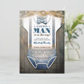 Invitation au Baby shower Little Man | Pays rustiq (Debout devant)