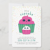 Invitation au Baby shower Maman & Baby Cupcake (Devant)