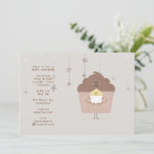 Invitation au Baby shower Maman et Baby Cupcake (Debout devant)