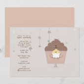 Invitation au Baby shower Maman et Baby Cupcake (Devant / Derrière)