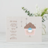 Invitation au Baby shower Maman et Baby Cupcake (Debout devant)