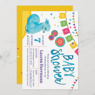 Invitation au Baby shower Mamma llama