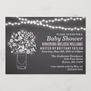 Invitation au Baby shower Mason Jar Chalkboard