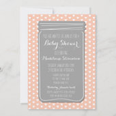 Invitation au Baby shower Mason Jar de Peach Grey  (Dos)