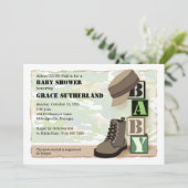 Invitation au Baby shower militaire (Debout devant)