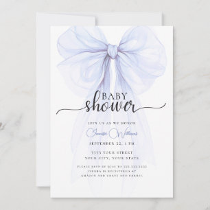Invitation au Baby shower minimal de la boîte bleu