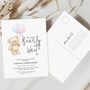 Invitation au Baby shower minimaliste de l'ours en