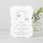 Invitation au Baby shower mobile Sleepy Crib (Debout devant)