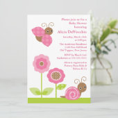 Invitation au Baby shower Mod Garden (Debout devant)