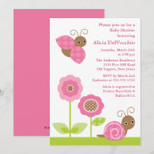 Invitation au Baby shower Mod Garden (Devant / Derrière)