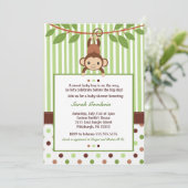 Invitation au Baby shower Mod Monkey (Debout devant)