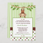 Invitation au Baby shower Mod Monkey (Devant / Derrière)