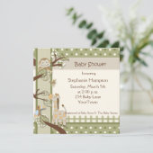 Invitation au Baby shower Monkey & Friends (Debout devant)