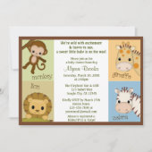 Invitation au Baby shower Monkey Jungle MONKEY MJS (Devant)