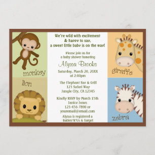 Invitation au Baby shower Monkey Jungle MONKEY MJS