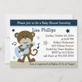 Invitation au Baby shower Monkey Rocker (Devant)