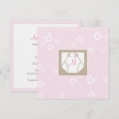Invitation au Baby shower Monogramme de couches et (Devant / Derrière)