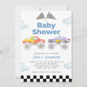 Invitation au Baby shower Monster Truck Boy (Devant)