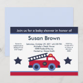 Invitation au Baby shower moteur/camion (Devant / Derrière)