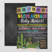 Invitation au Baby shower moyen Fiesta Nacho (Devant / Derrière)
