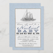 Invitation au Baby shower nautique (Devant / Derrière)