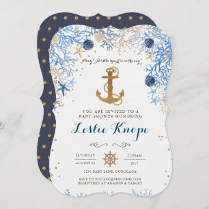 Invitation au Baby shower nautique
