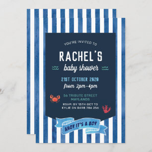Invitation au Baby shower nautique, Nautique